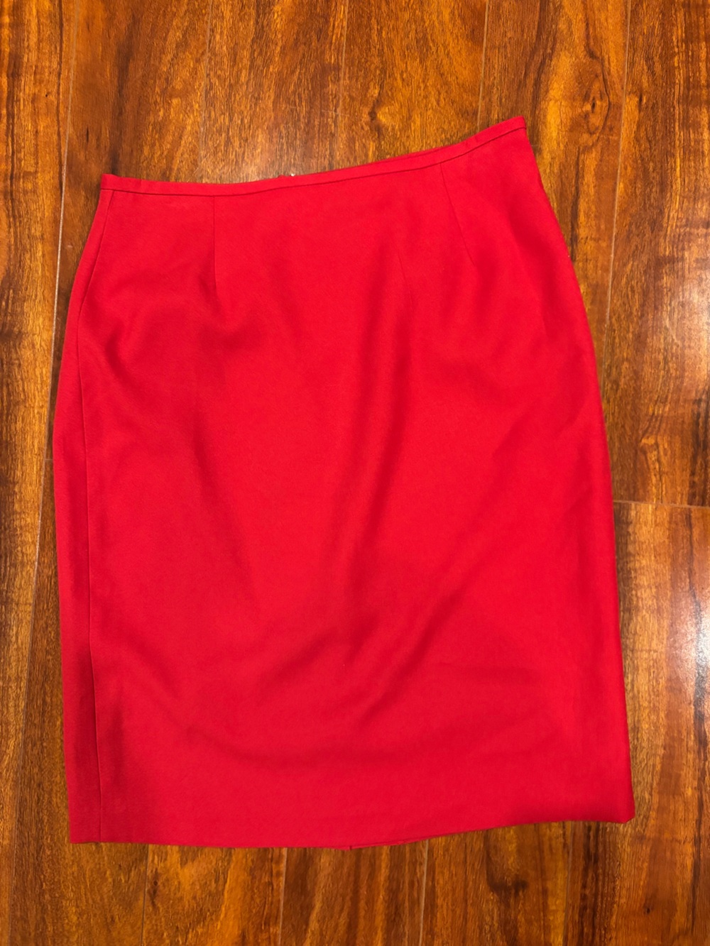 Women's Red Stretch Pencil Skirt